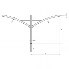 Консольный кронштейн двухрожковый К77-1,0-3,0-1-1
